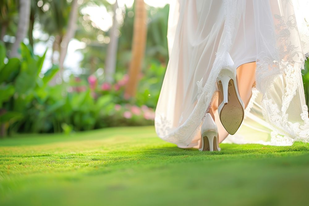 South East Asian Bride wedding grass shoe.