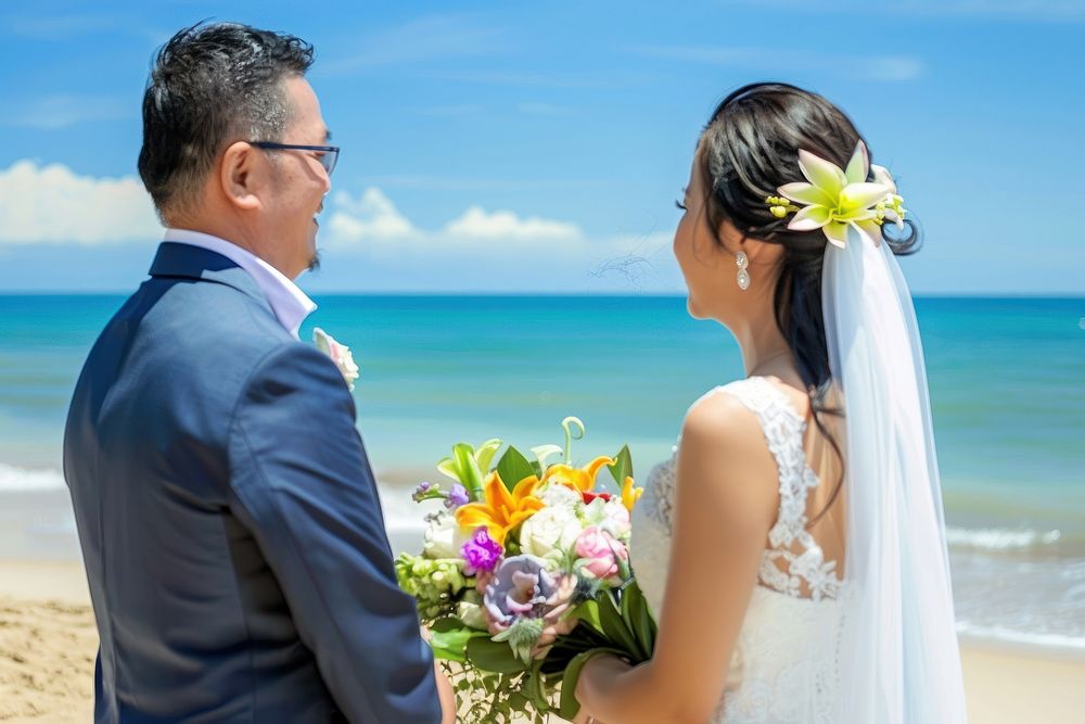 Malaysian couple bridegroom wedding blossom.