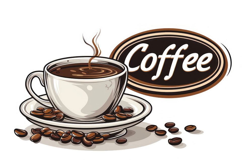 Coffee cup logo beverage espresso drink.