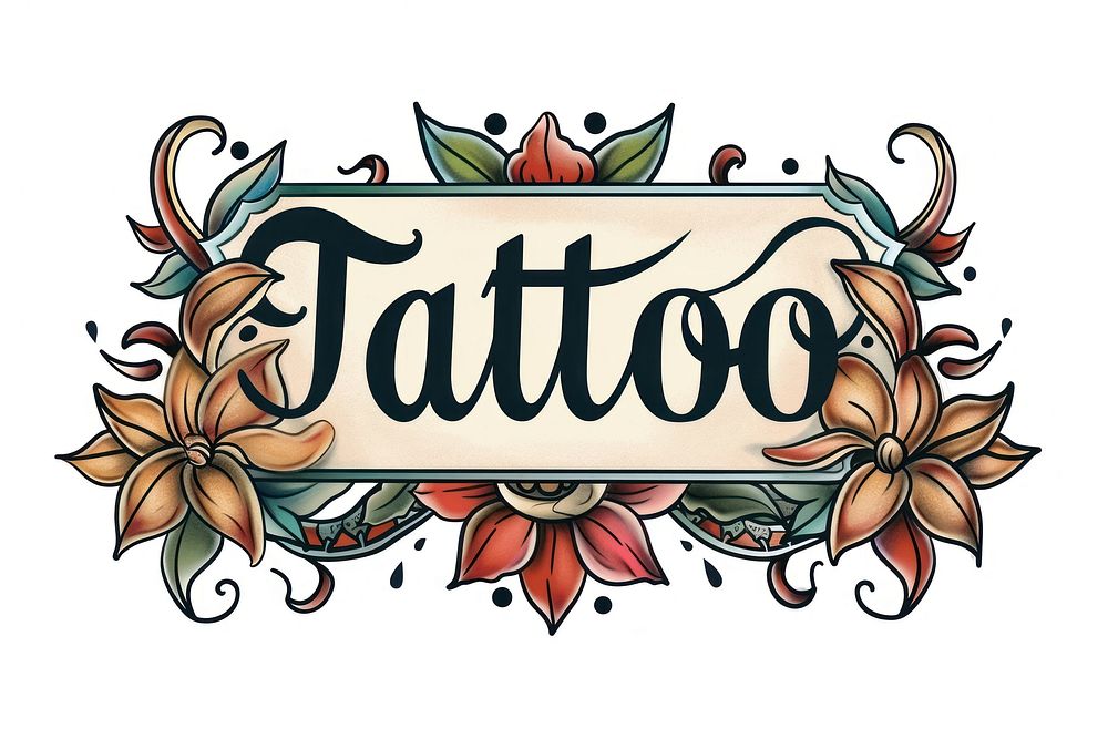 Tattoo logo graphics pattern text.