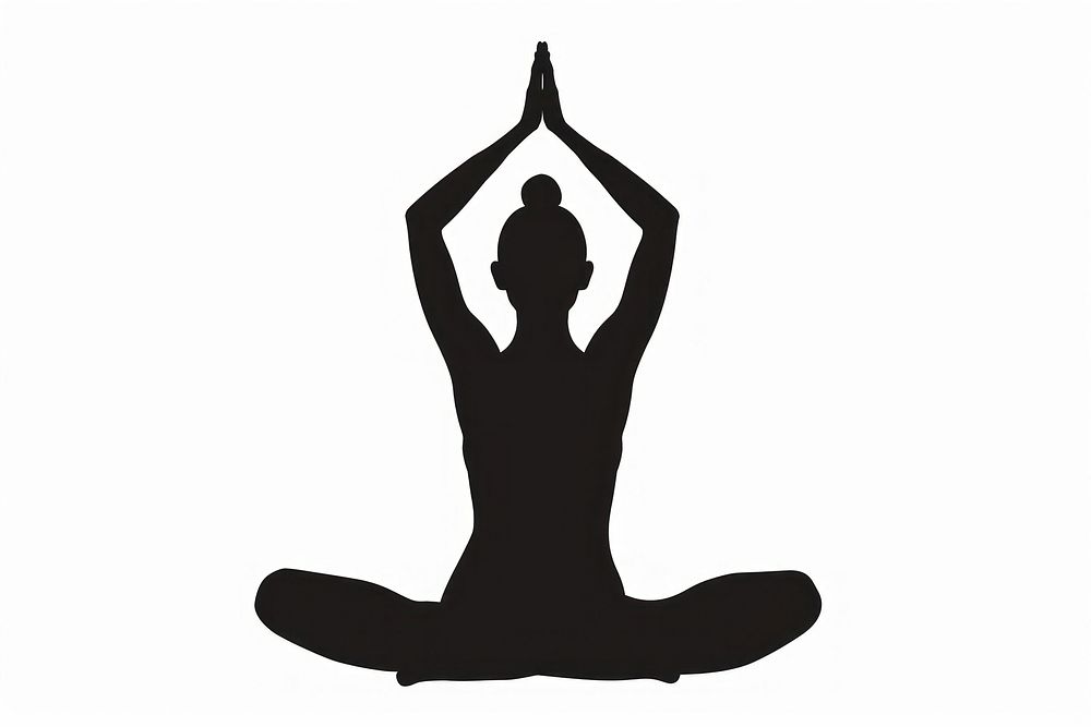 Yoga silhouette exercise fitness.