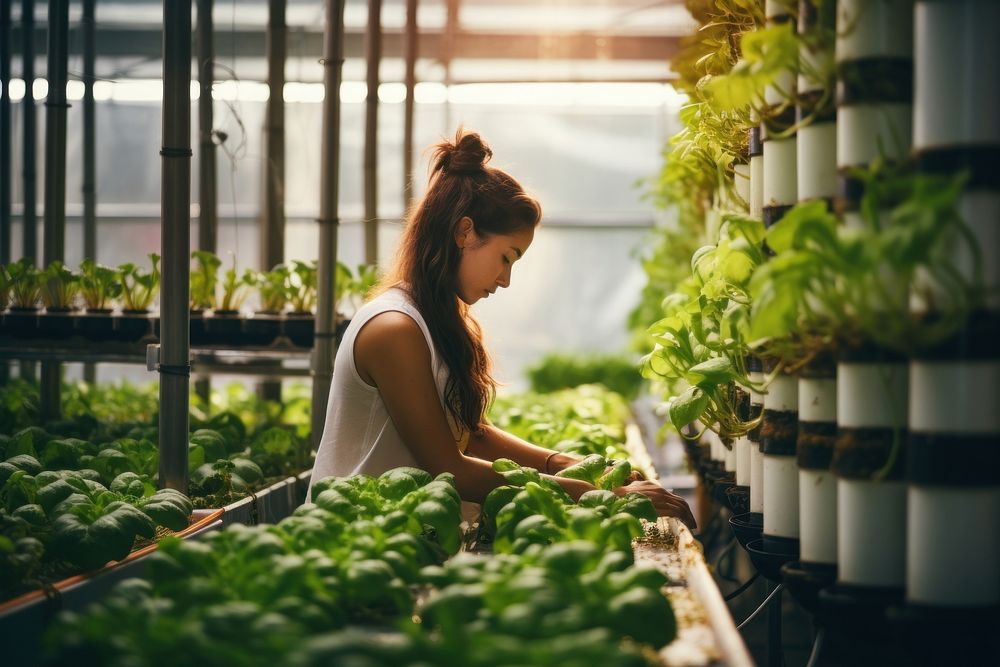 Agriculture engineer vegetable produce female.