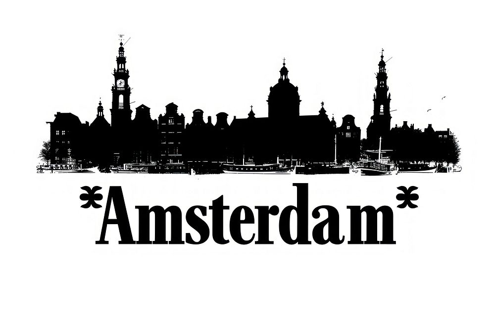 Amsterdam silhouette city transportation.