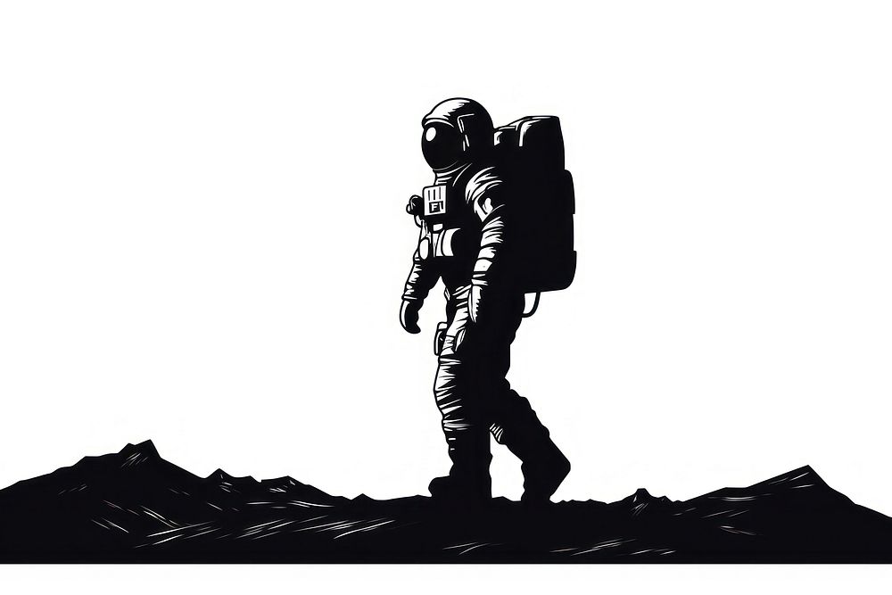 Astronaut silhouette clothing footwear.