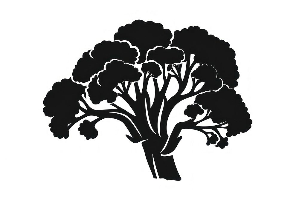 Broccoli silhouette art illustrated.
