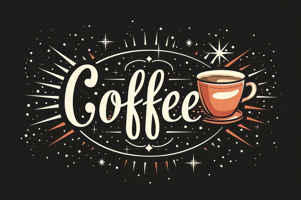 Coffee Shop Logo coffee cup blackboard.