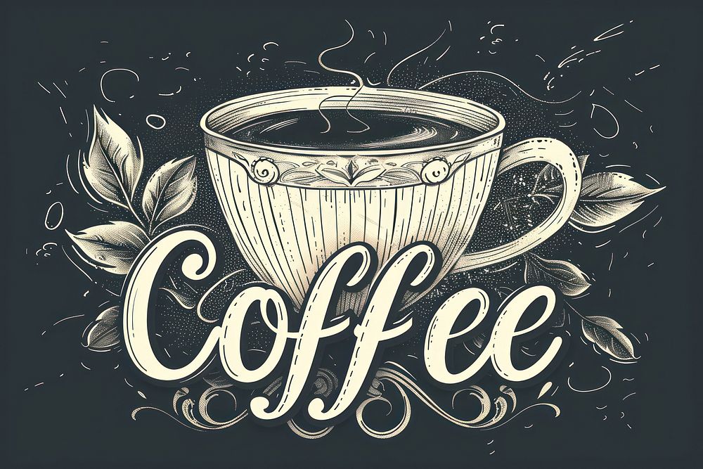 Coffee Shop Logo coffee blackboard beverage.