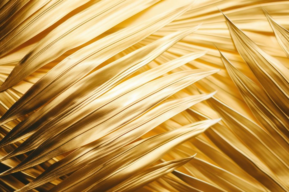 Palm leaves texture gold countryside aluminium.