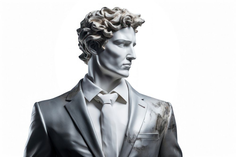 Greek sculpture in business suit statue photography accessories.