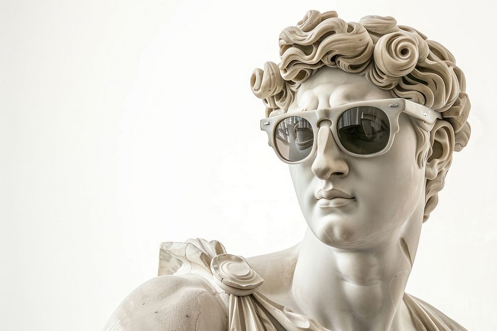 Greek sculpture wearing a sunglasses statue photography accessories.