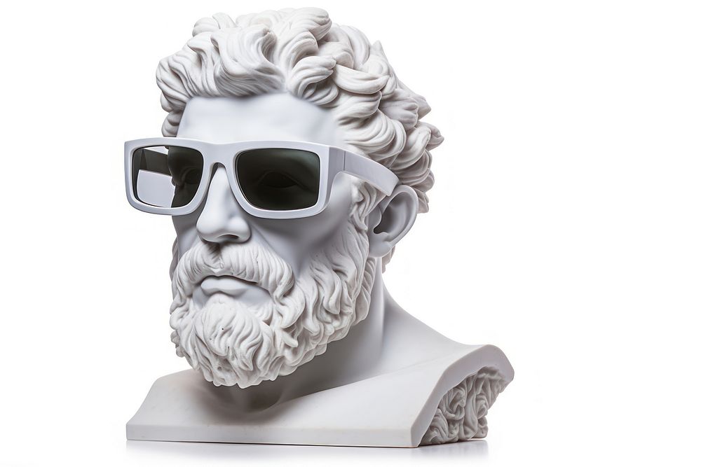 Greek sculpture wearing sunglasses statue accessories accessory.