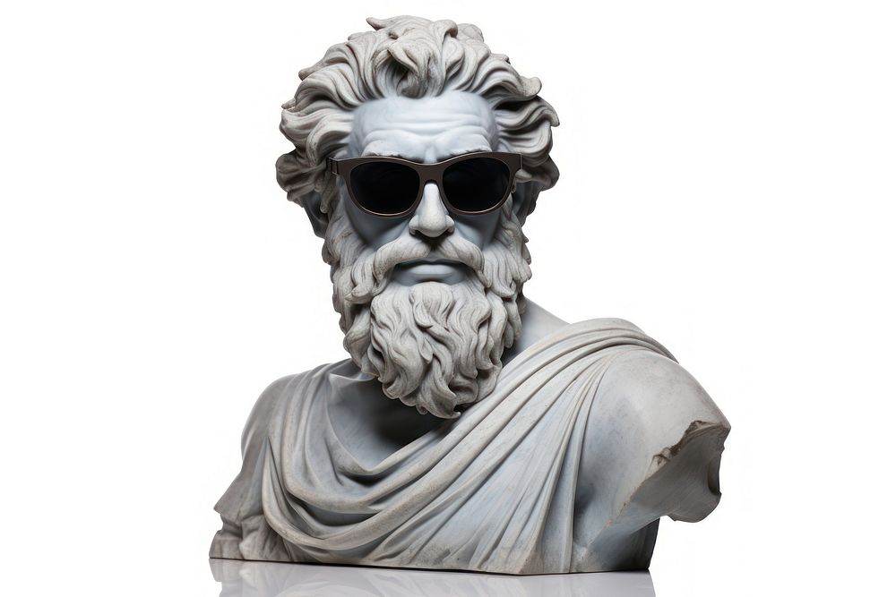 Greek sculpture wearing sunglasses statue accessories accessory.