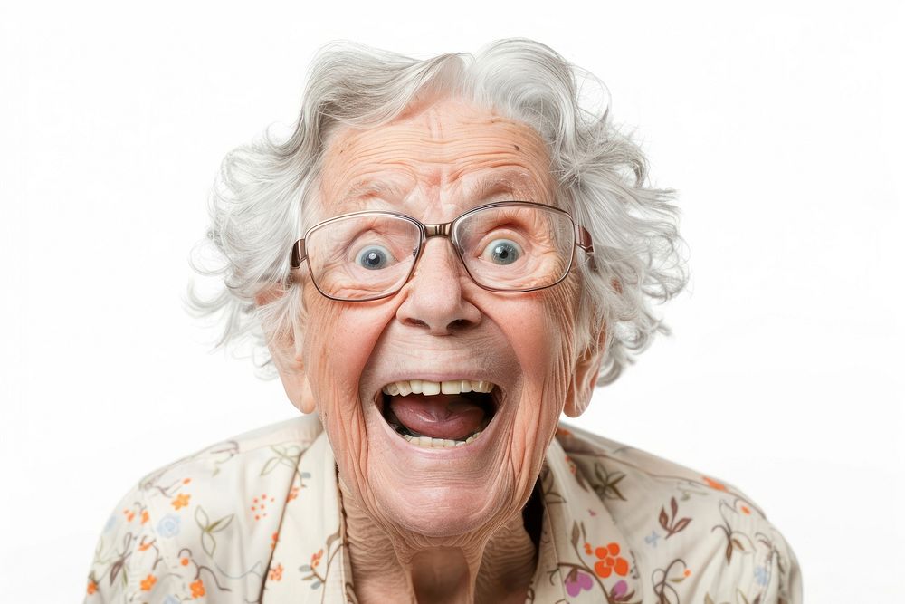 Senior happy woman face.