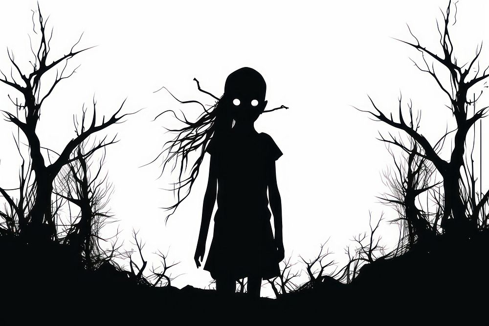 Horror silhouette backlighting female.