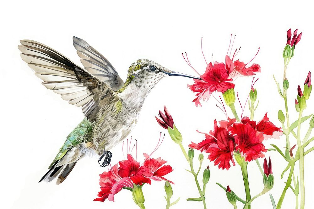 Hummingbird blossom animal flower.