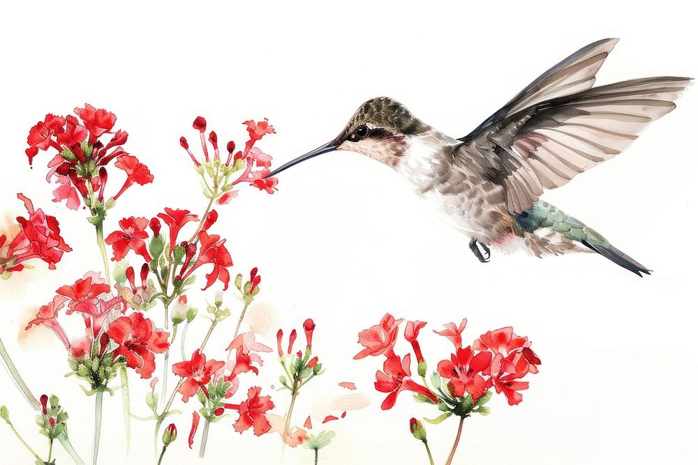 Hummingbird blossom animal flower.
