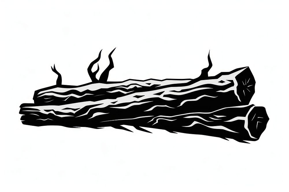 Log flame silhouette stencil animal.
