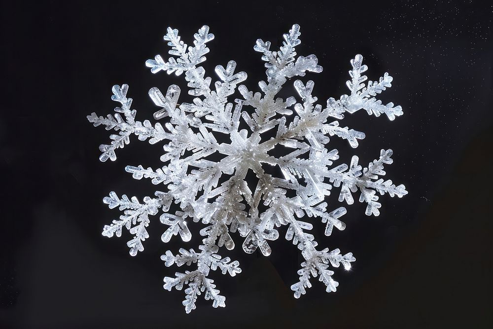 Snow crystals chandelier snowflake outdoors.