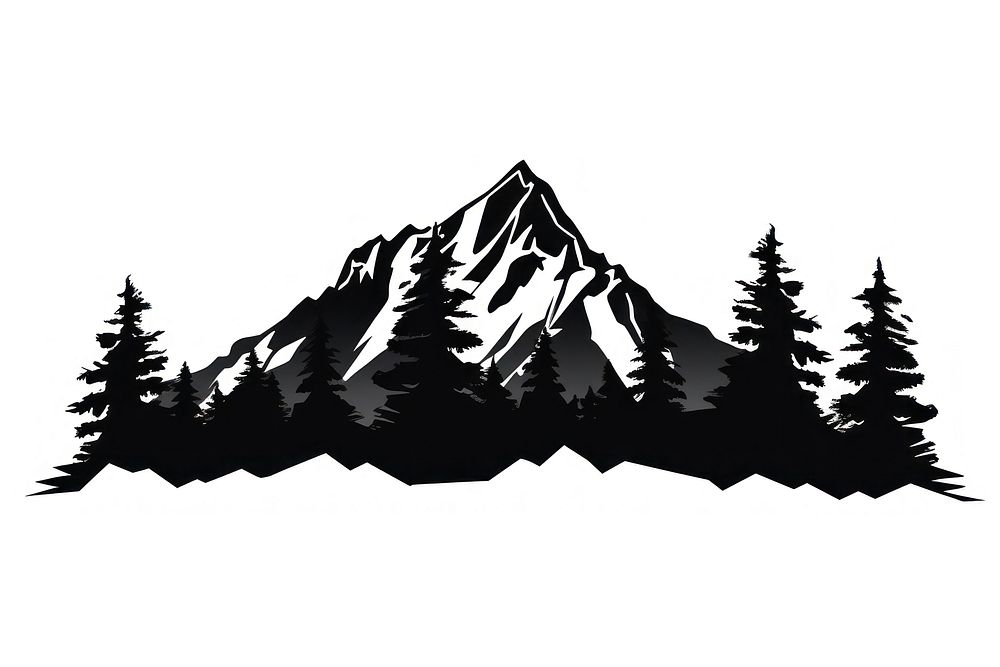 Mountain silhouette art illustrated.
