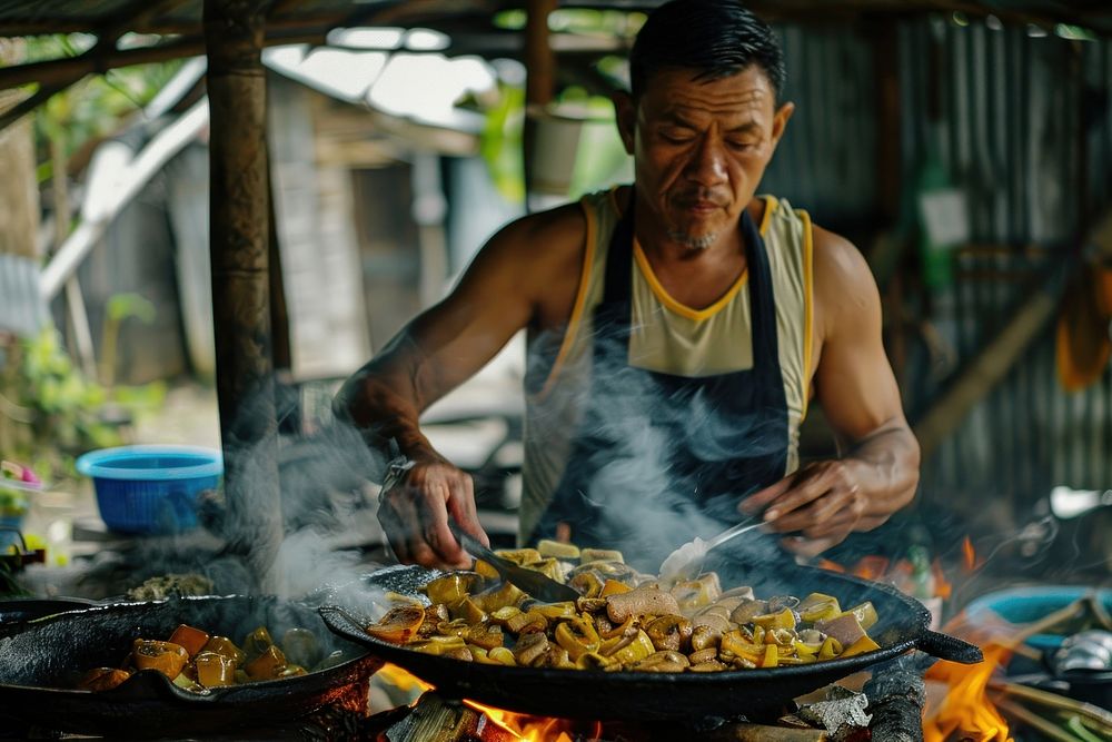 Filipino cooking food man.