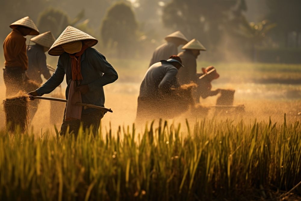 South east asian farmer harvest agriculture countryside.