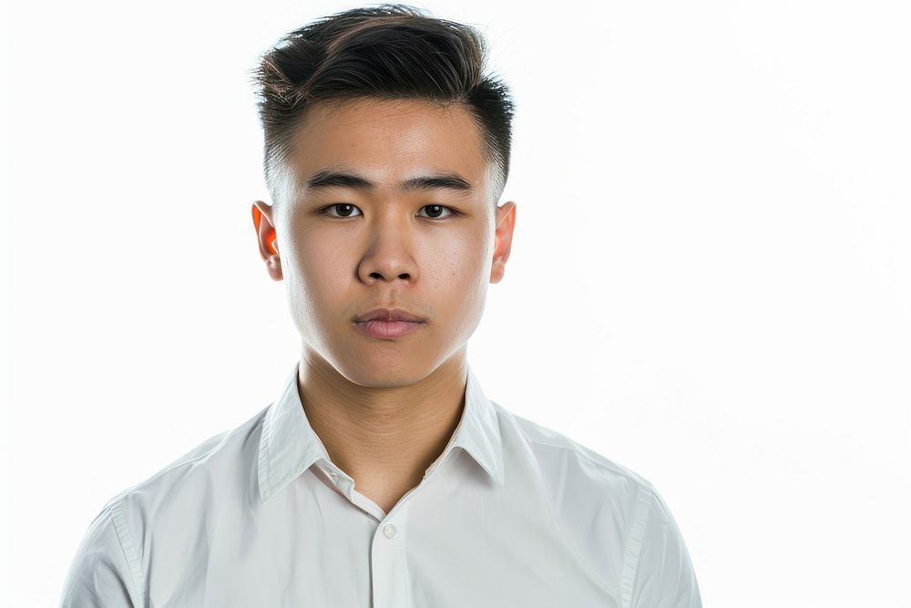Asian man portrait shirt photography.
