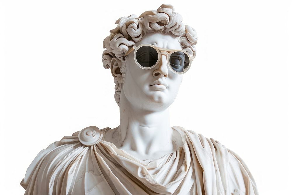 Greek sculpture wearing a sunglasses statue person human.