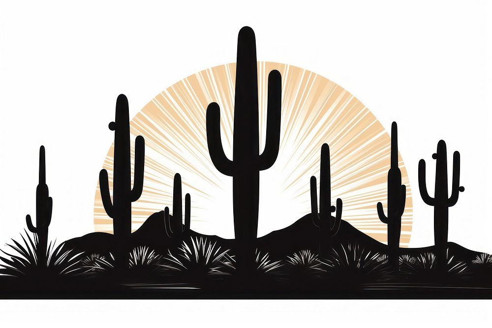 Saguaro cactus silhouette device plant.