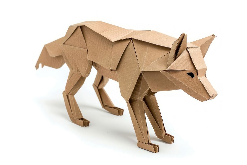 Wolf cardboard paper origami.