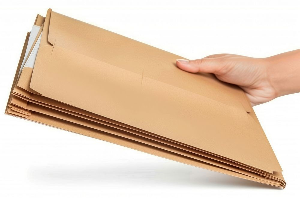 Brown file folder cardboard envelope person.