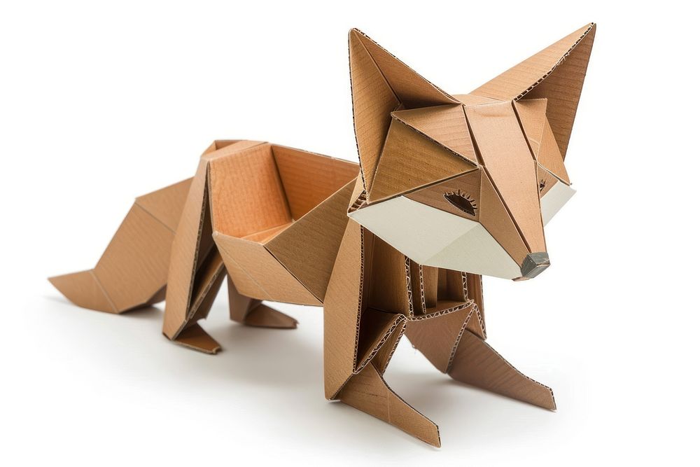 Fox cardboard paper origami.