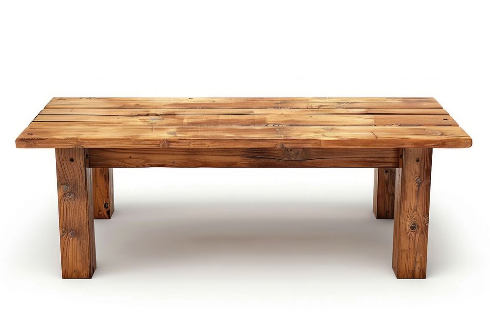 Wooden table furniture hardwood bench.