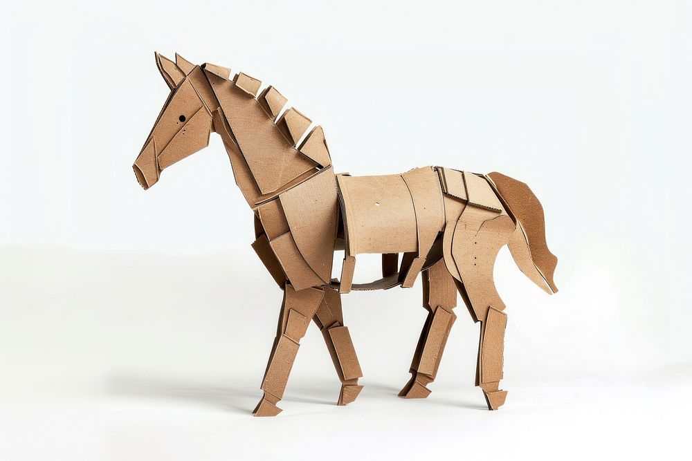 Horse cardboard paper horse.