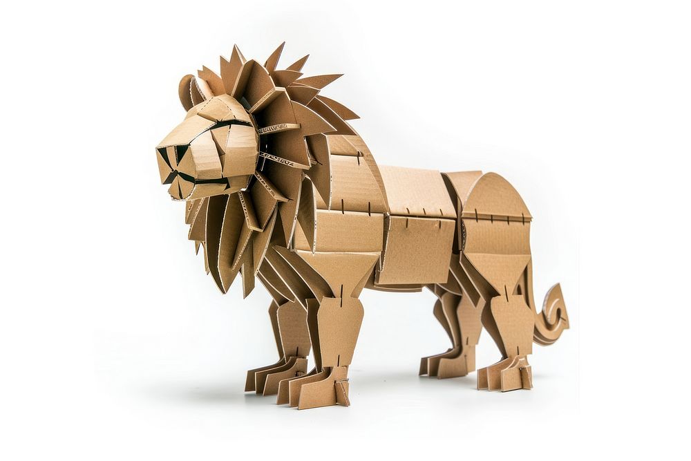 Lion cardboard dinosaur package.