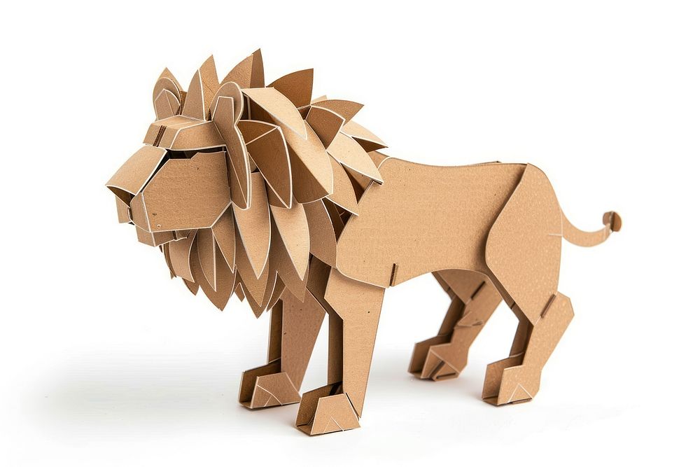 Lion cardboard paper origami.