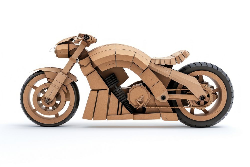 Motorcycle motorcycle cardboard transportation.