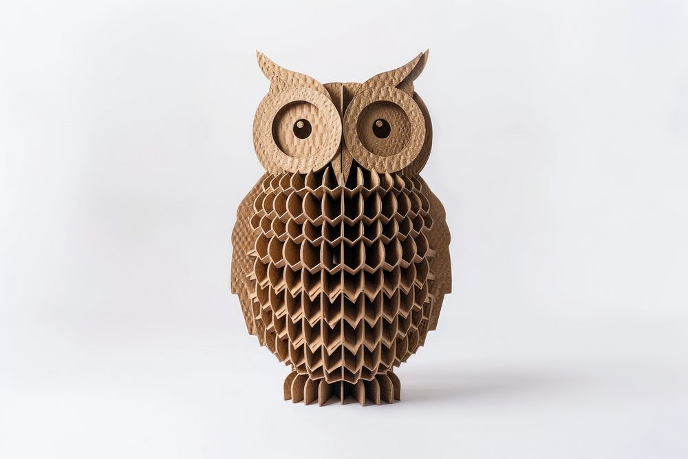 Owl cardboard owl handicraft.