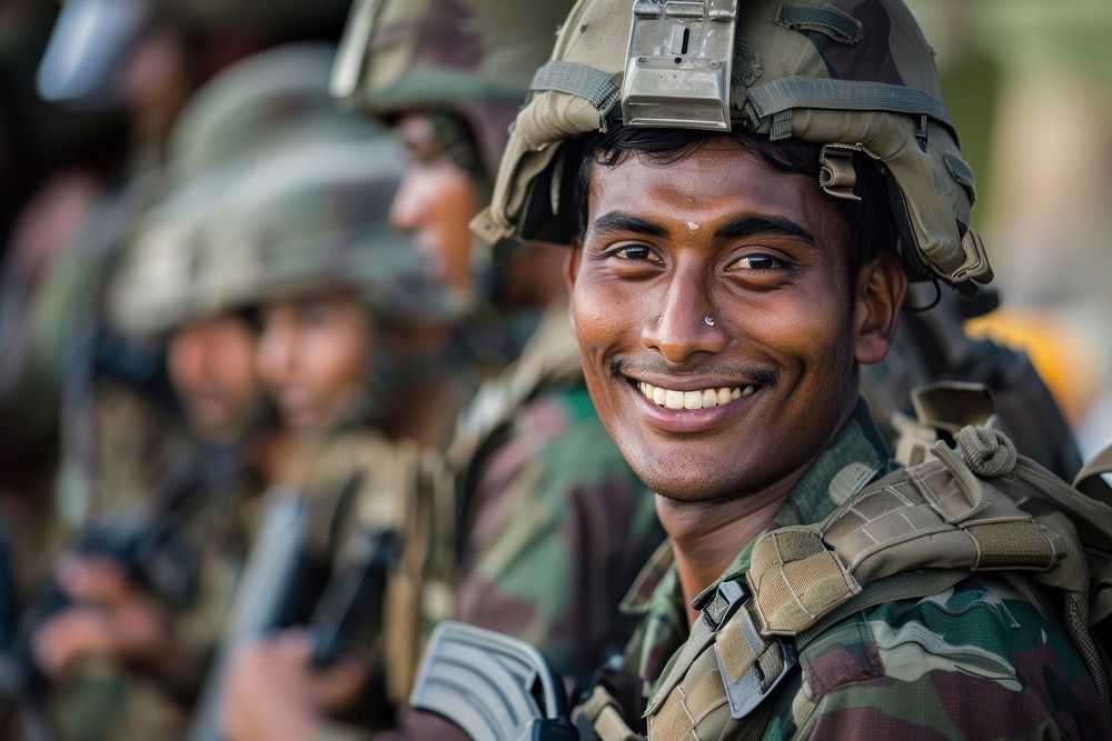 Military south asian man soldier officer person.