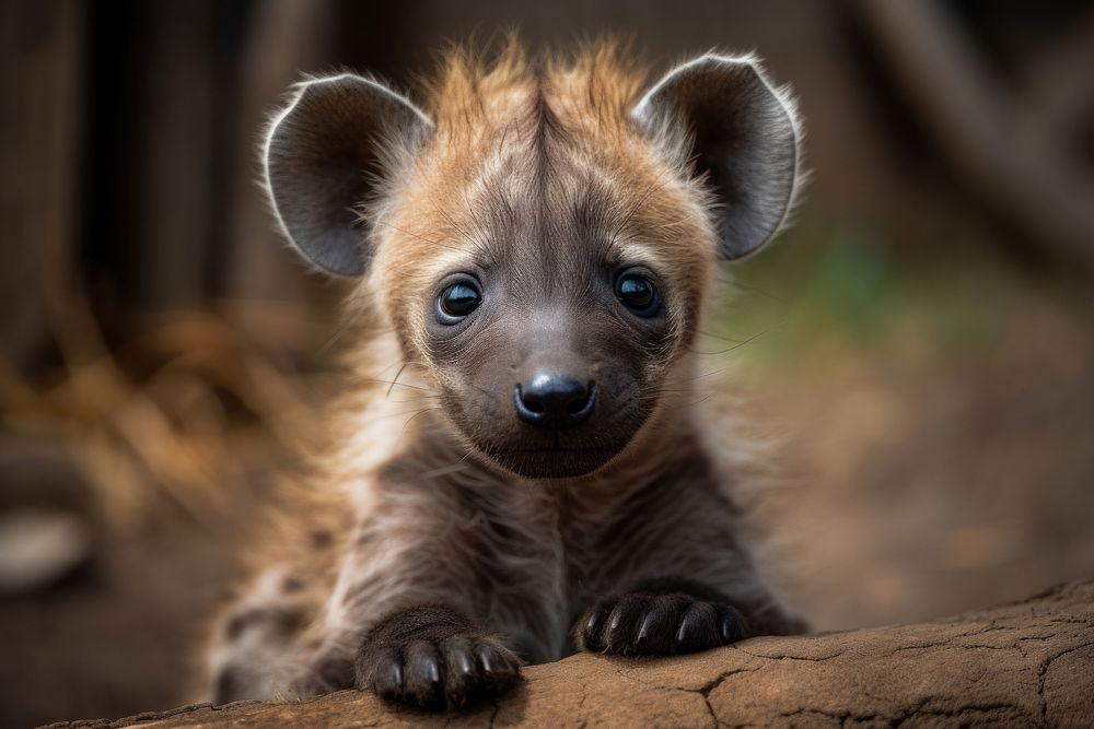 Baby hyena wildlife animal canine.