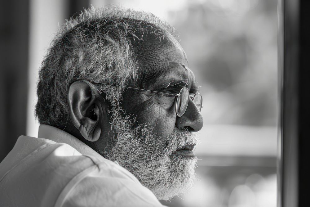 Old south asian man portrait photo photography.