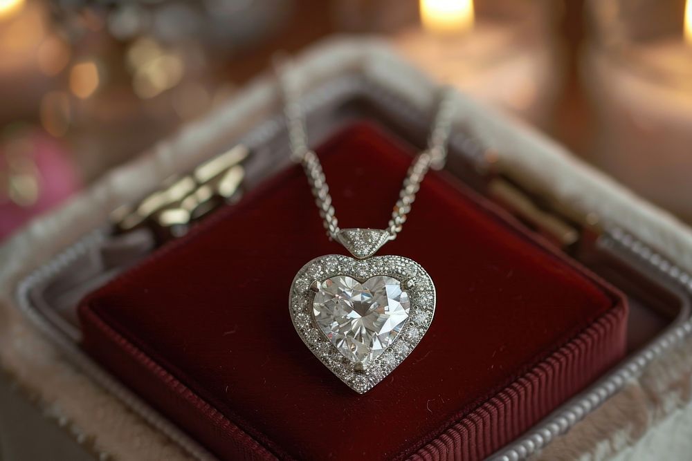Diamond heart shape necklace accessories accessory gemstone.