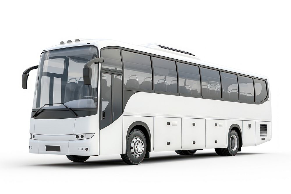 White coach bus transportation furniture vehicle.