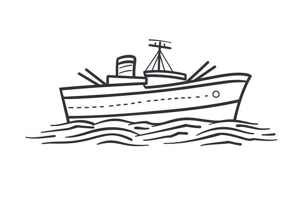 Ship sketch transportation illustrated.