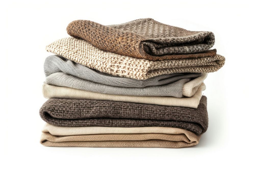 Stack of clothes clothing knitwear blanket.