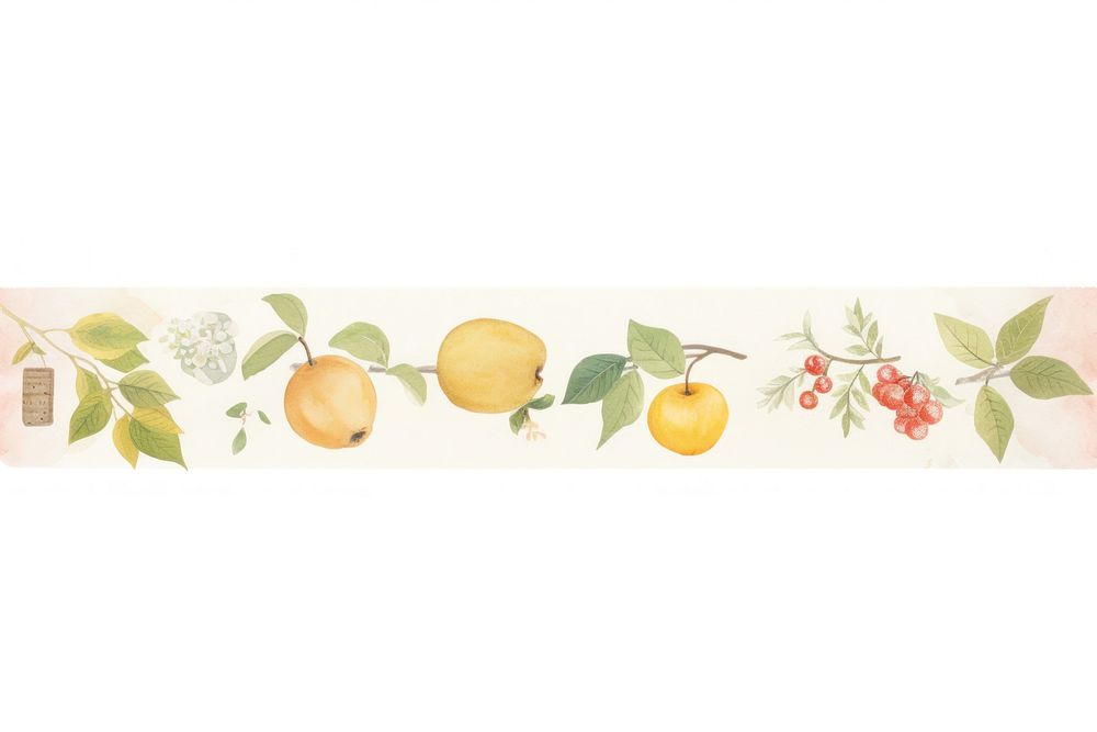 Fruits pattern washi tape lemon plant pear.