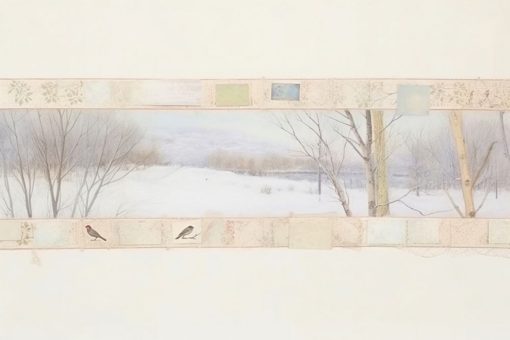 Winter scene washi tape nature snow tranquility.