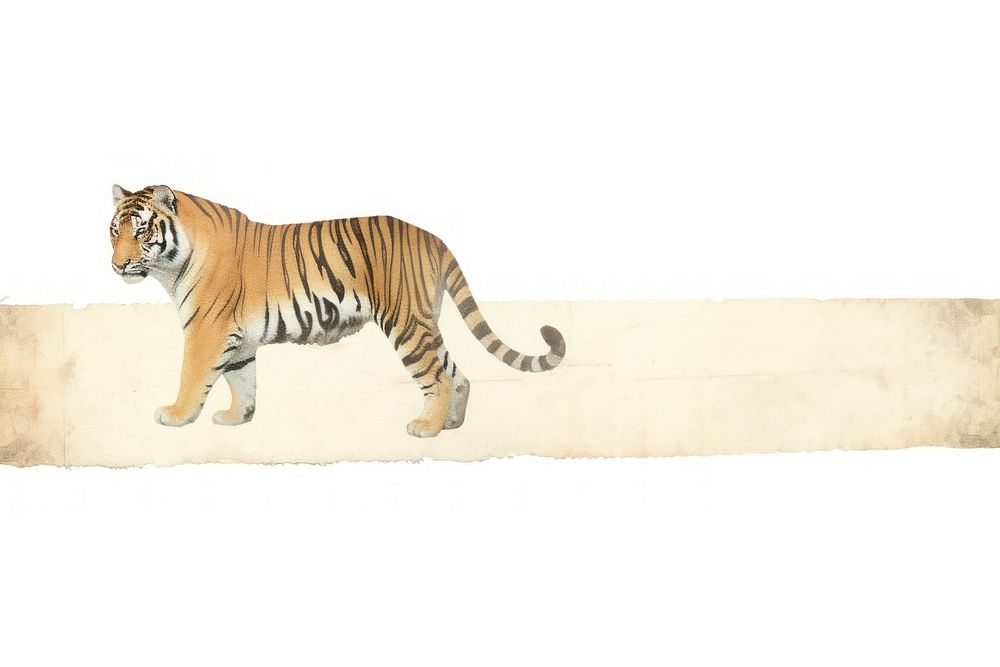 Tiger vintage illustration wildlife animal mammal.