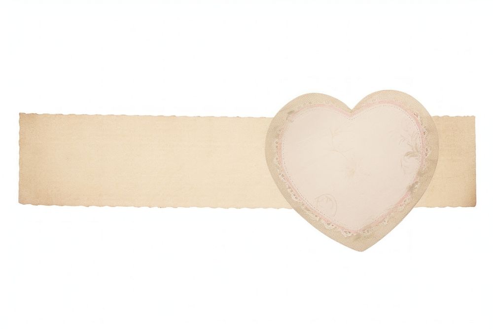 Heart ephemera paper white background accessories.