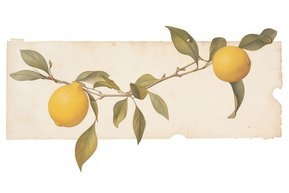 Lemon branch plant fruit pear.