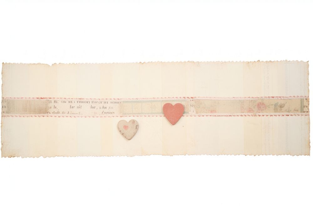 Heart ephemera paper text old.